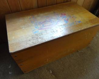 Old Kids Wooden Toy Box