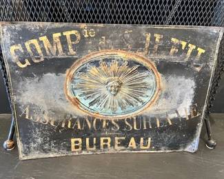 French Antique Metal Sign