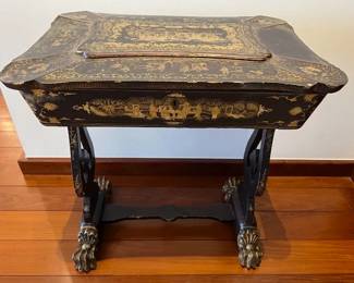 Antique Chinoisiere Sewing Table