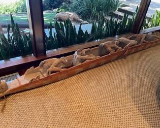 Carved Wood Canoers