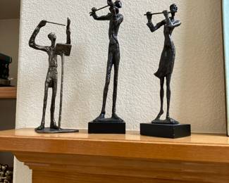 Mid Century cast metal Musical Sculptures