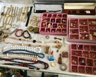 Costume jewelry, watches, earrings