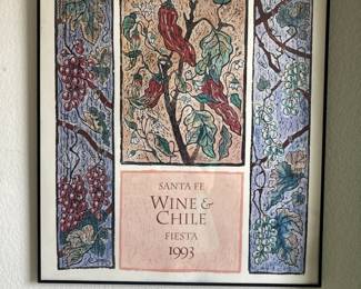 Framed poster from Santa Fe Wine & Chile Fiesta 1993