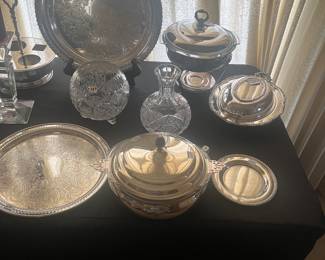 Misc silver plated serving pieces