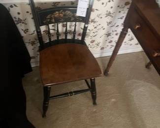 Hitchcock style chair one of two