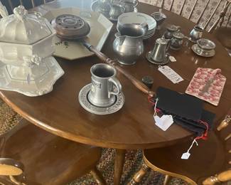 Pewter and breakfast table