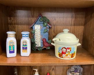 Fisher Price Milk Bottles - Bird/Birdhouse Thermometer - Campbells Soup Tureen