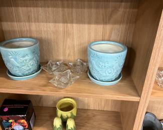 Clear Glass Star Candle Holders - McCoy Planters
