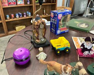 MaryRich Western Saddle Table Lamp - Tonka "Cheerios Toy Truck" - Barbie Ornament - Baby Jester Doll