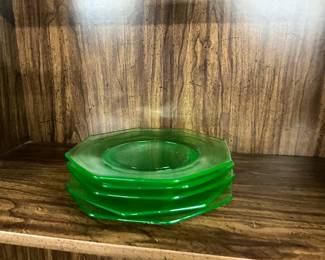 Green Uranium Glass Plates