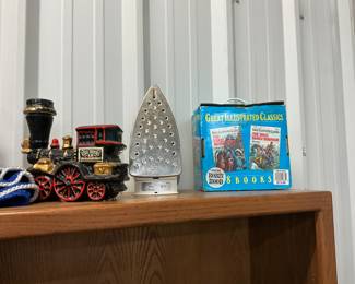Ezra Brooks Train Decanter - Electric Iron - Great Illustrated Classics Set of 8 Hardcover Books
