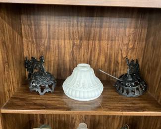 Cast Iron Wall Brackets for Oil Lamps