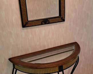 Foyer Table and Mirror Set