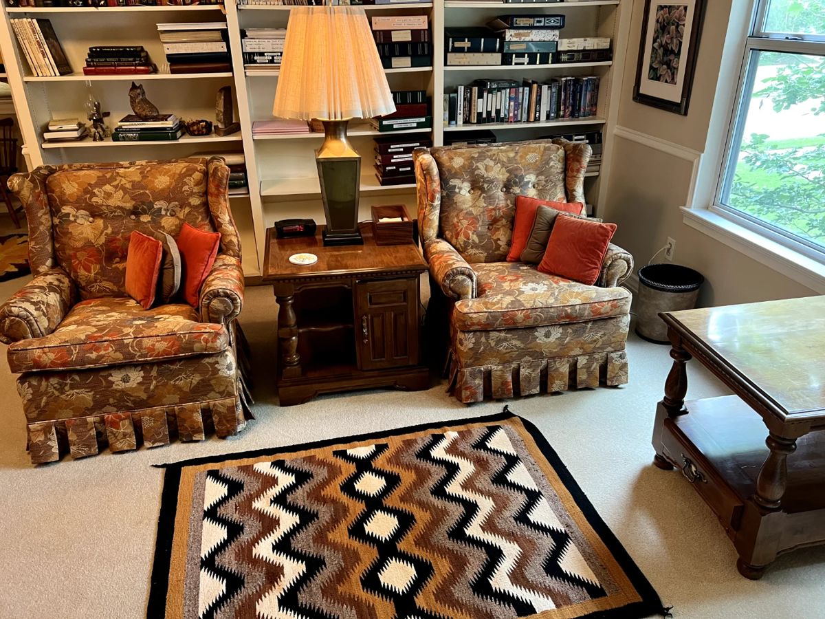 Rugs, tables, chairs, lamps, and books!!