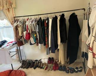 Purses/handbags, skirts, jackets, fur coat, aprons