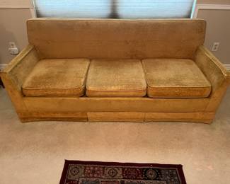 Super sturdy sleeper sofa in great condition. No pets, tears or stains. Minimal wear on arms
