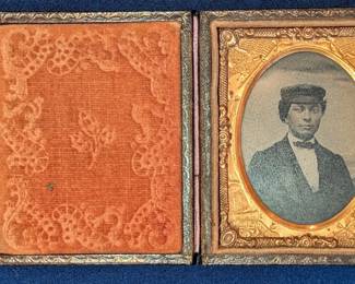 Watson Wilcox framed in Civil War depiction of flag and cannon. Extremely rare. Excellent condition.