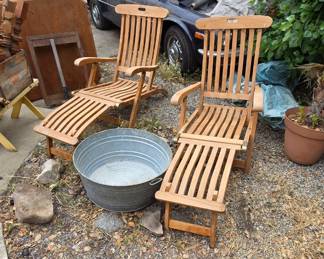 Teak deck chairs