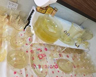 Vintage depression Florentine dishes
