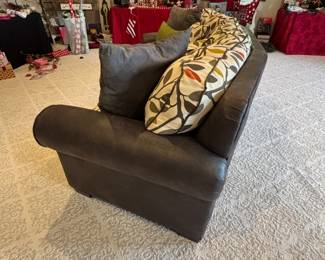 Side view of curved sofa