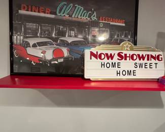 Wall art and movie sign