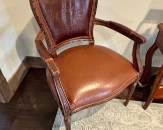 Tooled leather accent chair SOLD INDIVIDUALLY we have two 