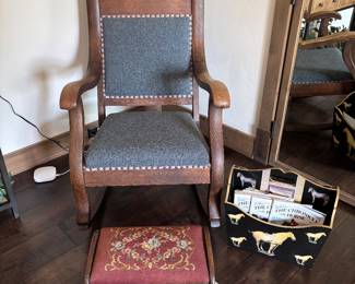 Vintage Rocking chair and stool