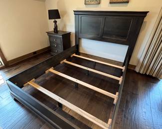 PM Bedroom Gallery Headboard and frame.  Complete set Bed, nightstand and chest of drawers