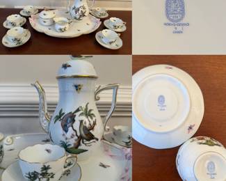SOLD-Herend Rothschild tea service for 6 person's