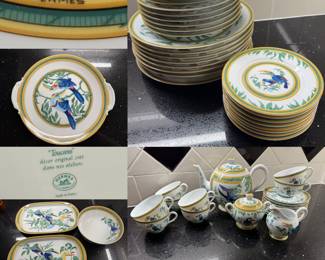 Hermés Limoges Porcelaine Set of “ Toucans “ China