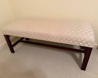 Chinese Chippendale Style Upholstered Bench