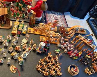 Huge Collection of Handmade Wooden German Ornaments