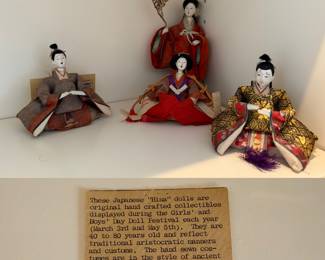 Collection of Japanese “ Hina “ Dolls Original Hand Crafted
