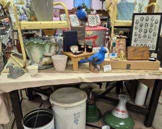 Contents from 7 different estates and families under one roof!! Rustic metal and primitive items.