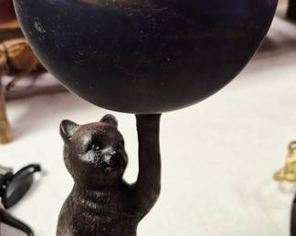 Art Deco style bronze cat lamps