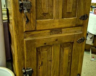Antique oak ice box