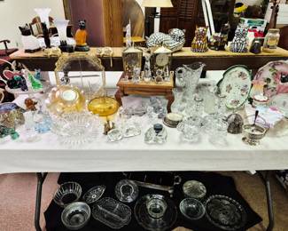 Much glassware, china and pottery