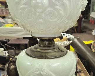Great selection of table lamps. Vintage cherub milk glass lamp