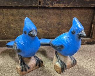 Much outdoor collectibles. Vintage concrete Blue Jays