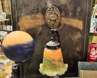 Vintage metal fireplace screen