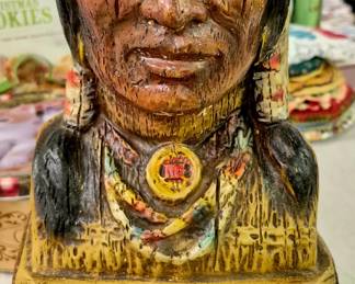 200+ cigar box collection!! Vintage Native American Indian "Cigar Store Indian" cigar box