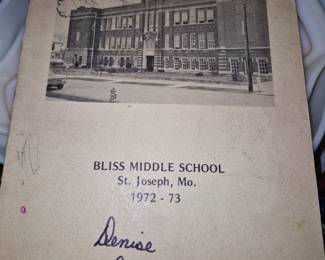 St. Joseph yearbooks. The final "Bliss Middle School" yearbook 1972-73