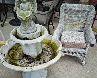White wicker chair