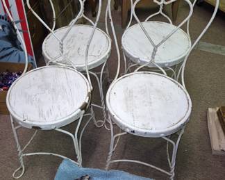 4 pcs. set vintage ice cream parlor chairs