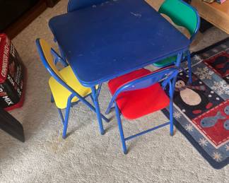 Child’s folding table and 4 chairs