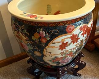 Large Hand Painted Koi Planter / Pot