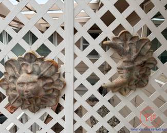 Terra Cota Outdoor Moon Wall Plaques