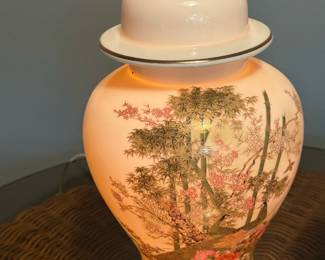 Lighted Hand Painted Ginger Jar