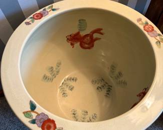 Large Hand Painted Koi Planter / Pot