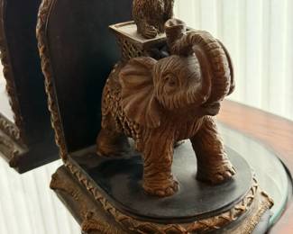 BOMBAY Monkey Riding Elephant Bookends